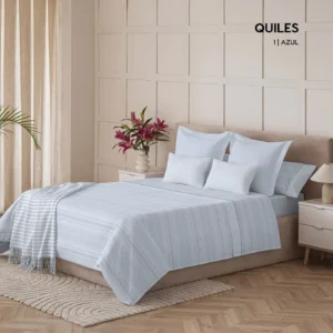 Juego de Sábanas Quiles Azul Catotex