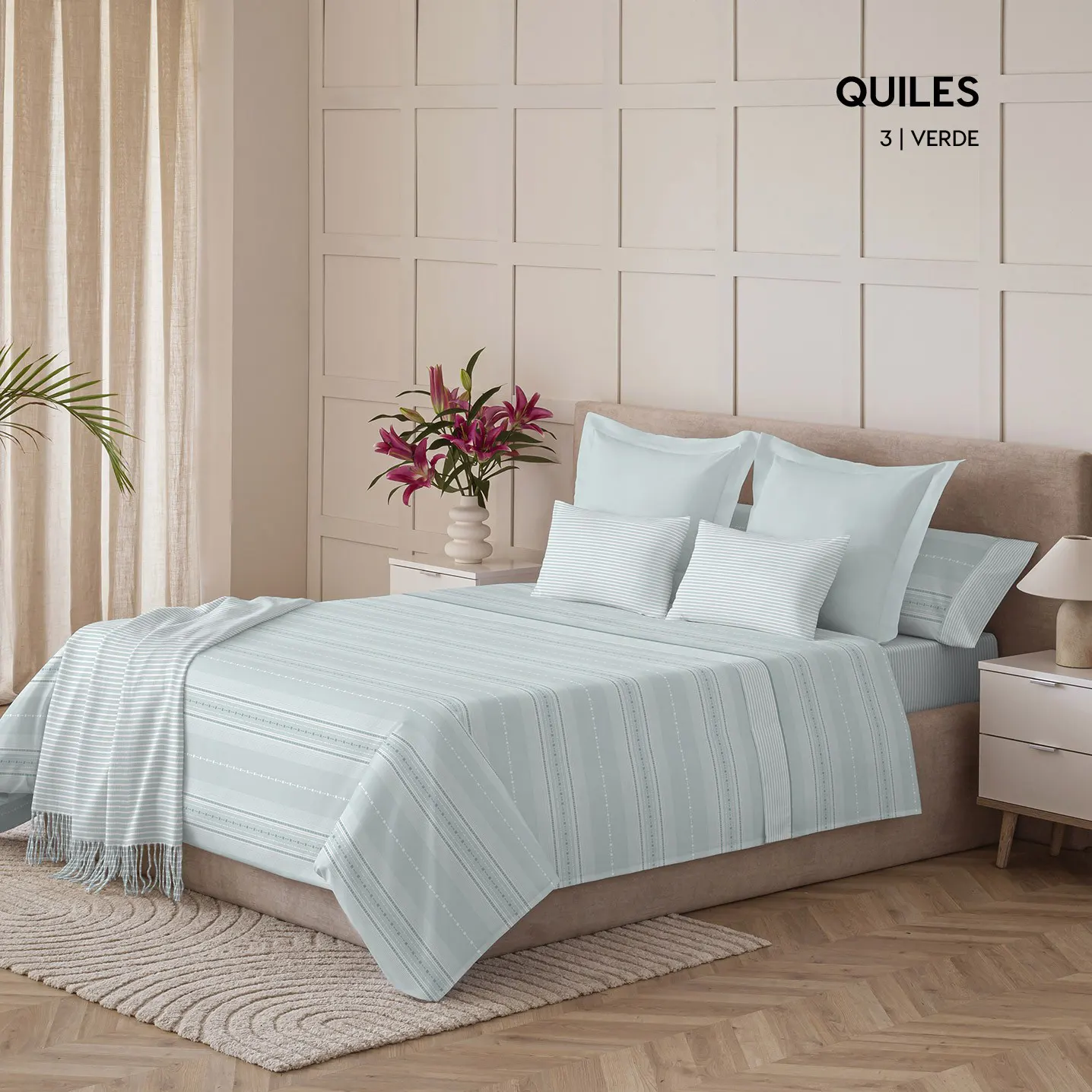 Juego de Sábanas Quiles Verde Catotex