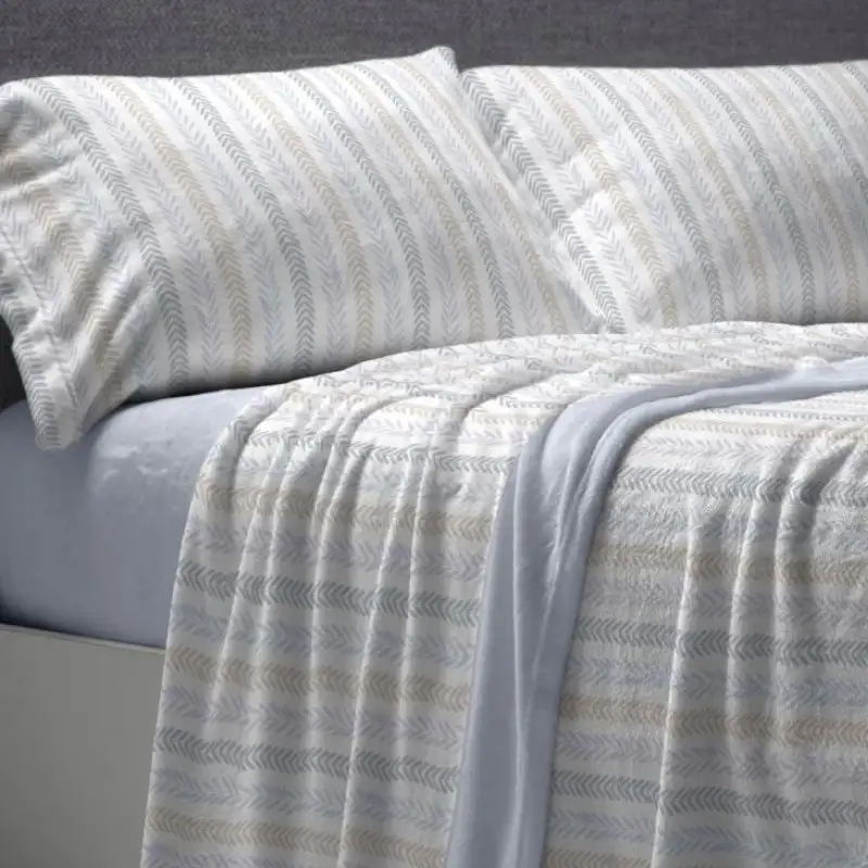 Joc Llençols Coralina 981 Blau Burrito Blanco