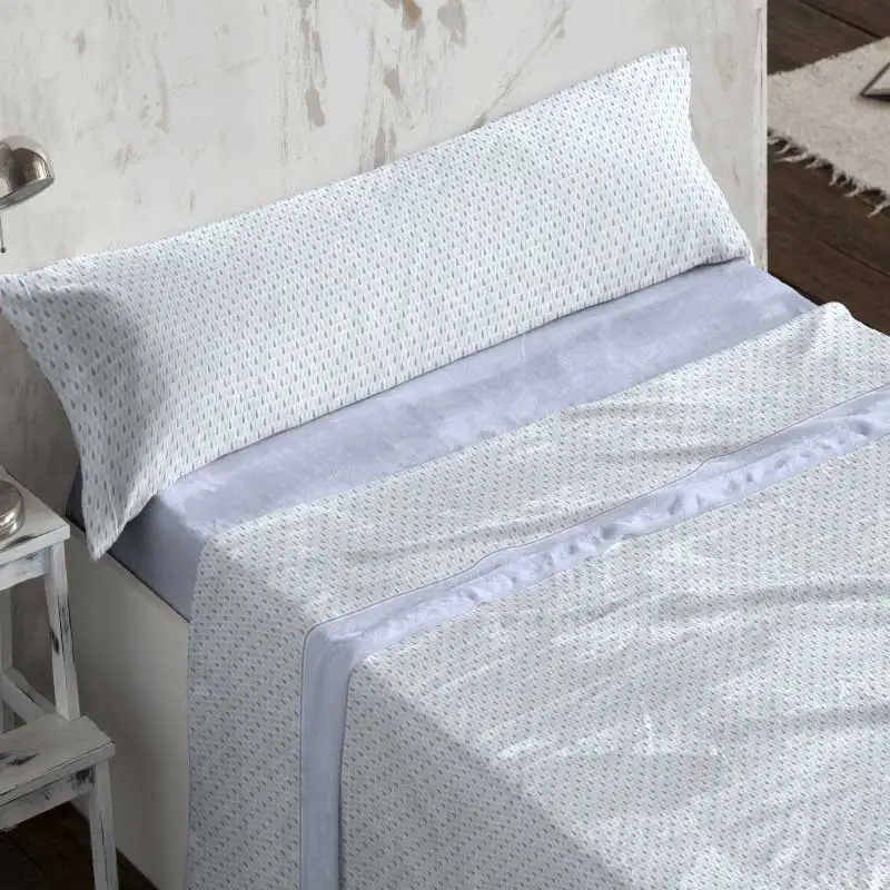 Juego de Sábanas Coralina 761 Azul Burrito Blanco