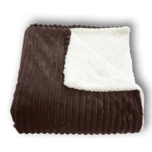 Manta Plaid Borreguillo Llistes Xocolata Stilia
