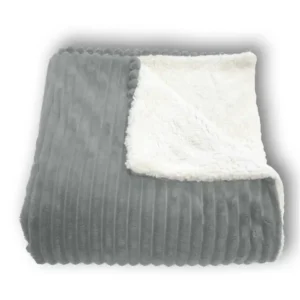 Manta Plaid Borreguillo Llistes Gris Stilia