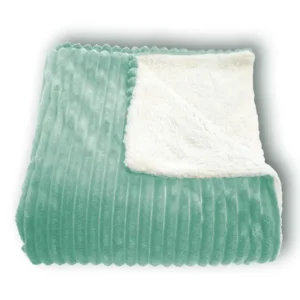Manta Plaid Borreguillo Llistas Menta Stilia