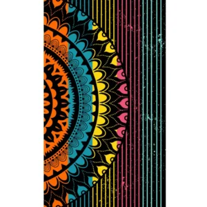 Tovallola Platja Jacquard Tivoli Negro Stilia