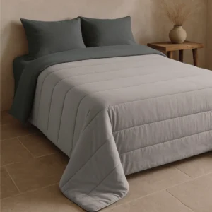 Edredón Nórdico Comforter Bicolor Gris / Gris Claro Naturals