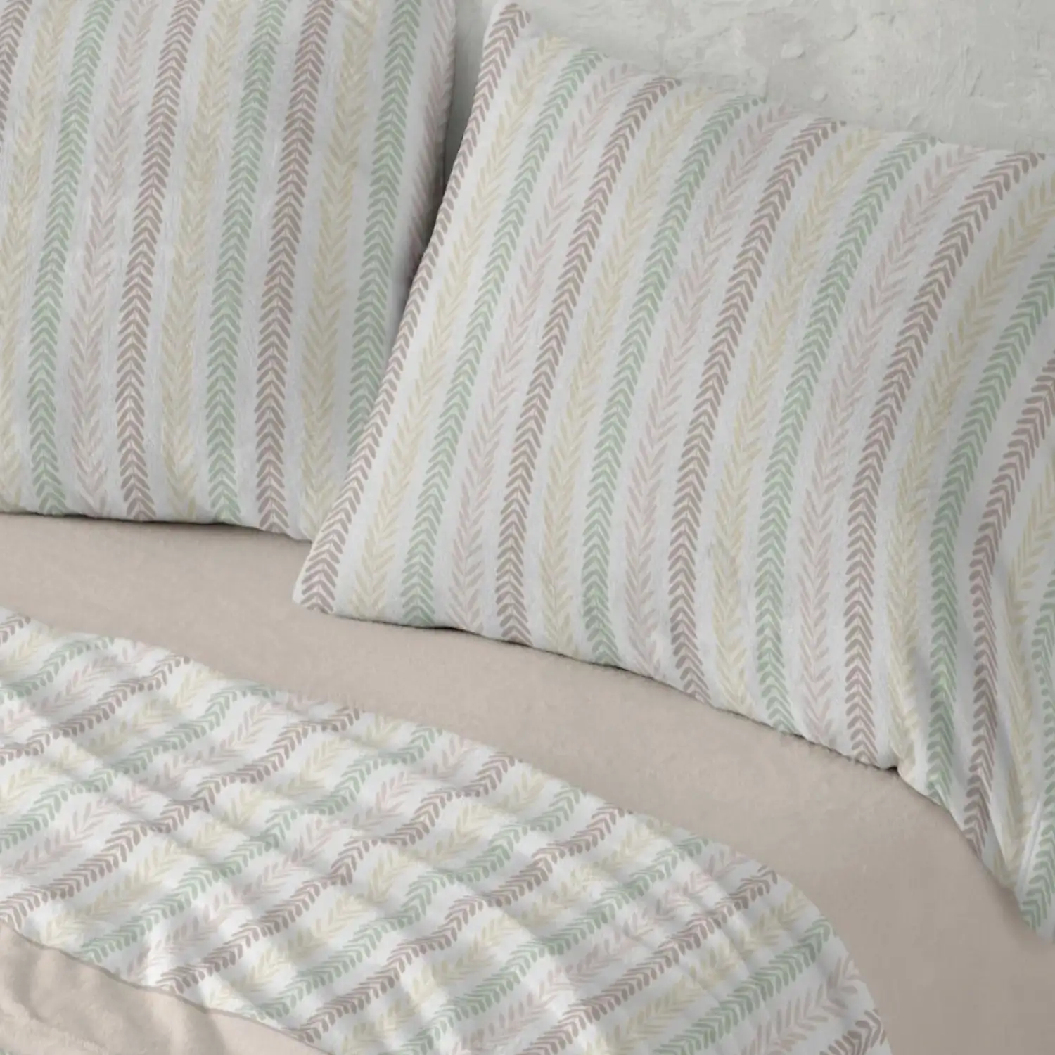 Joc Llençol Coralina 981 Beige Burrito Blanco