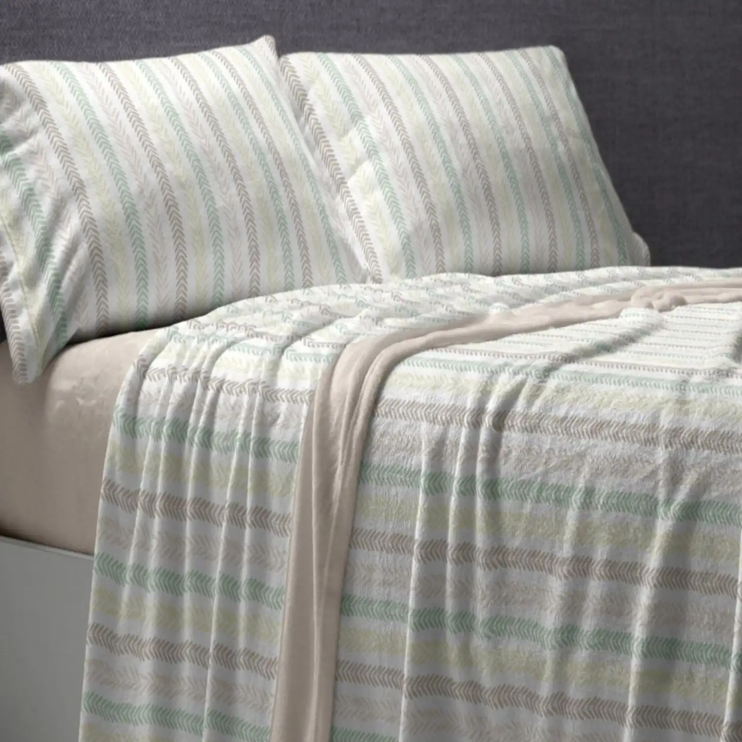 Joc Llençol Coralina 981 Beige Burrito Blanco